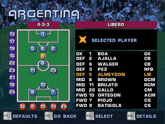 Alexi Lalas International Soccer screenshot 5 for Playstation
